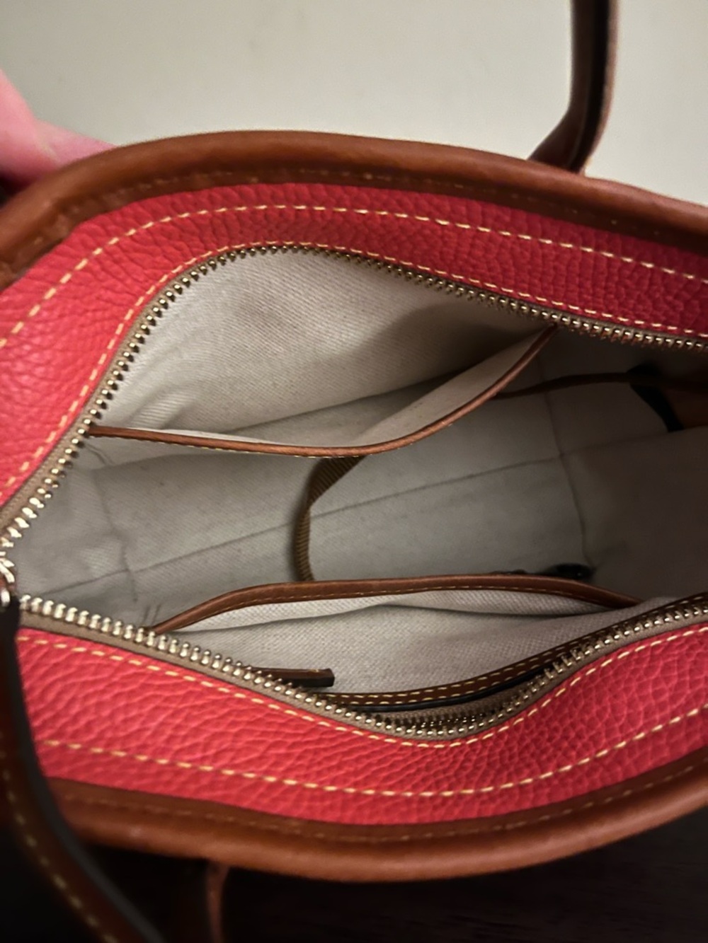 Dooney & Bourke Geranium Pebble Leather Small Tote - Picture 5 of 6